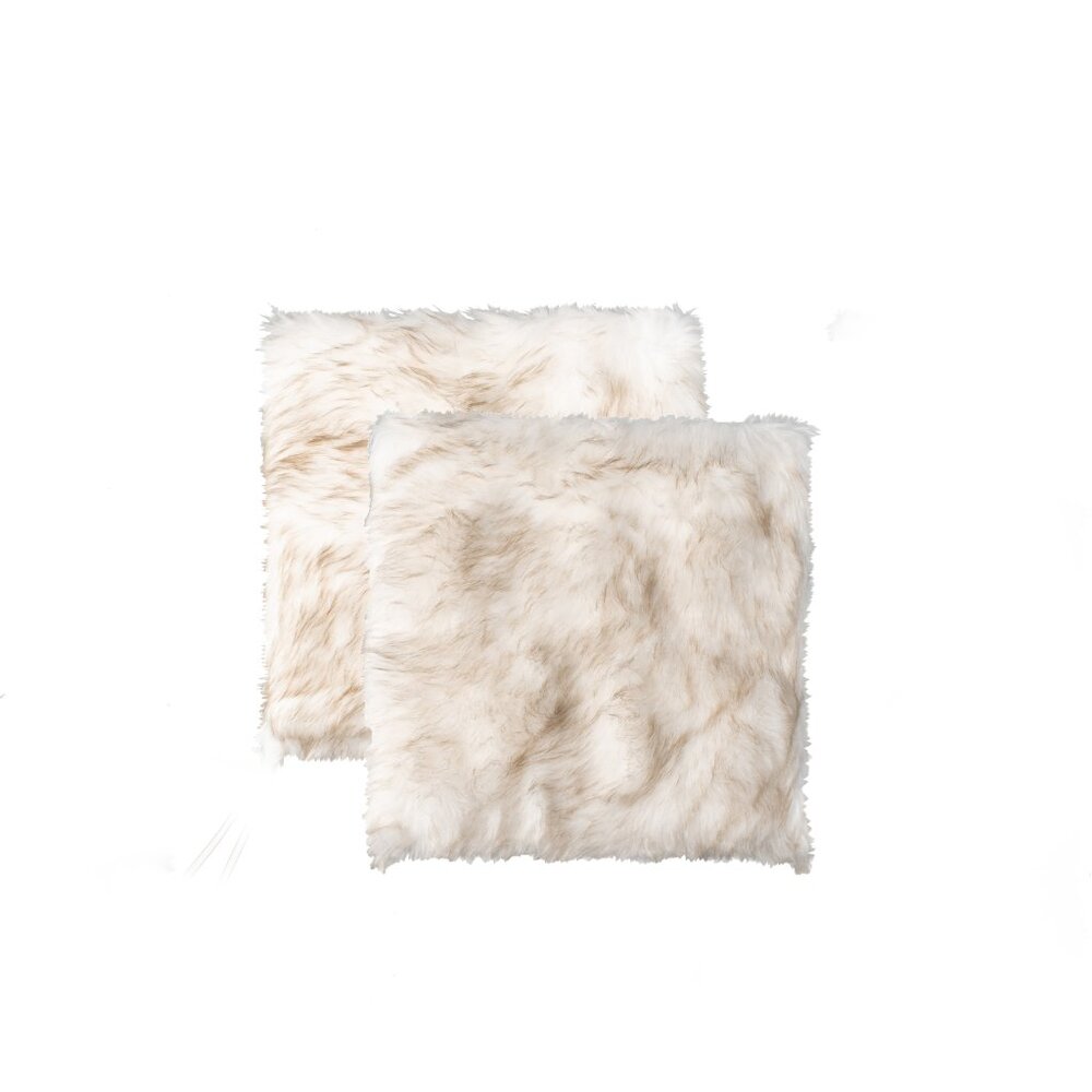 Luxe Home Decor Laredo Faux Sheepskin Chair Pad | 2-Piece | tan | 17"x17"
